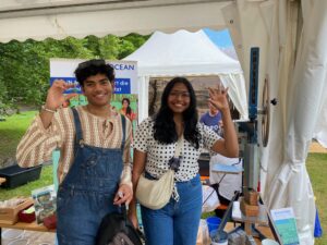 Students proudly showing recycled plastic products from Kieler Woche workshop