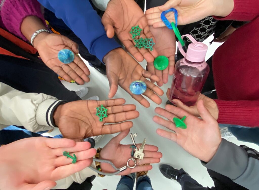 recycled plastic products made during hands-on-recycling workshop in Hamburg